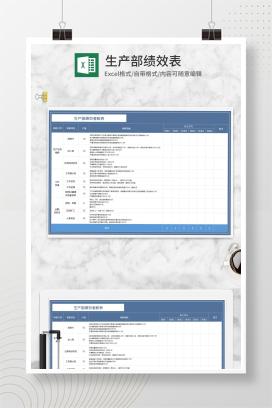 车间生产部绩效考核表Excel模板