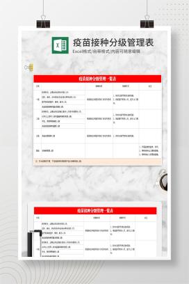 简约疫苗接种分级管理表Excel模板