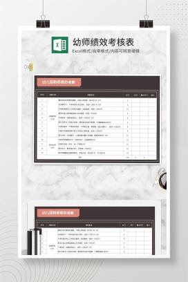 幼儿园教师绩效考核Excel模板