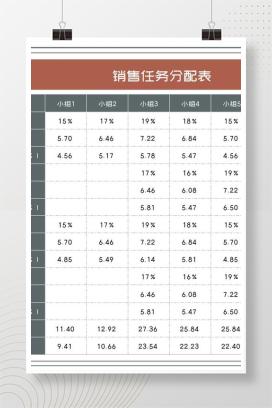商务风产品销售任务分配表Excel模板