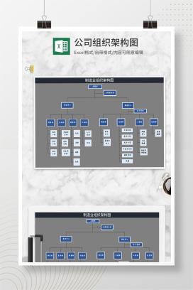 灰色制造业组织架构图Excel模板